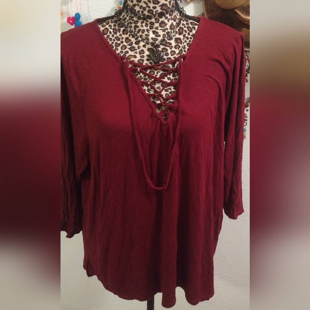 Moral Fiber lace up sexy top